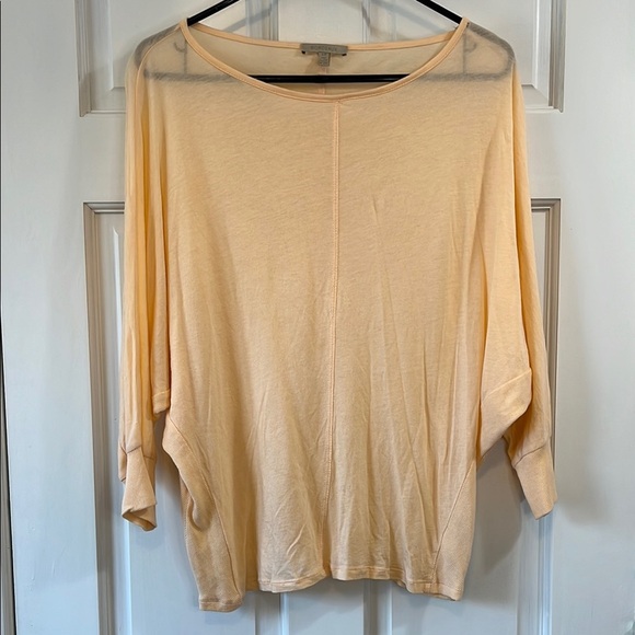 Bordeaux Semi Sheer Peachy Orange Dolman Sleeve Boxy Fit Blouse - Size Small - Picture 1 of 10